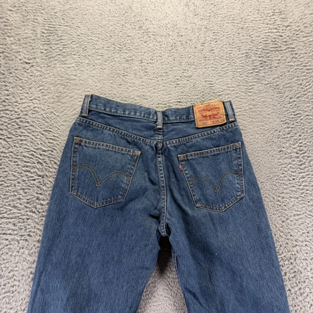 Vintage Levi's 550 Jeans Mens 34x30 Blue Cotton Denim Straight Relaxed Workwear